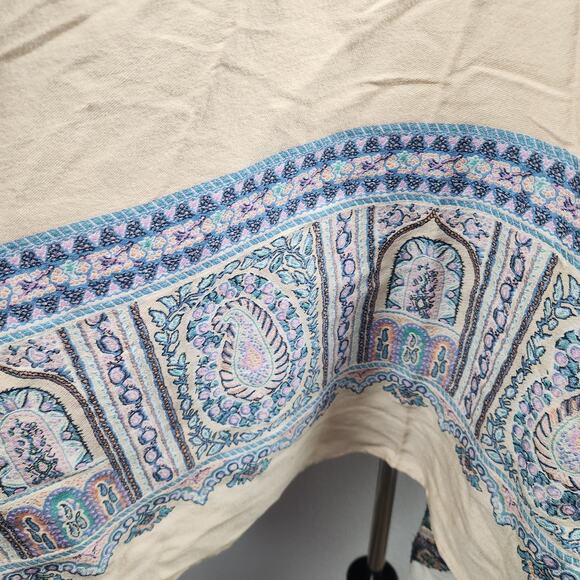 Etro Wool-Blend Cape Shawl Cream Open Front One Size - Picture 7 of 10